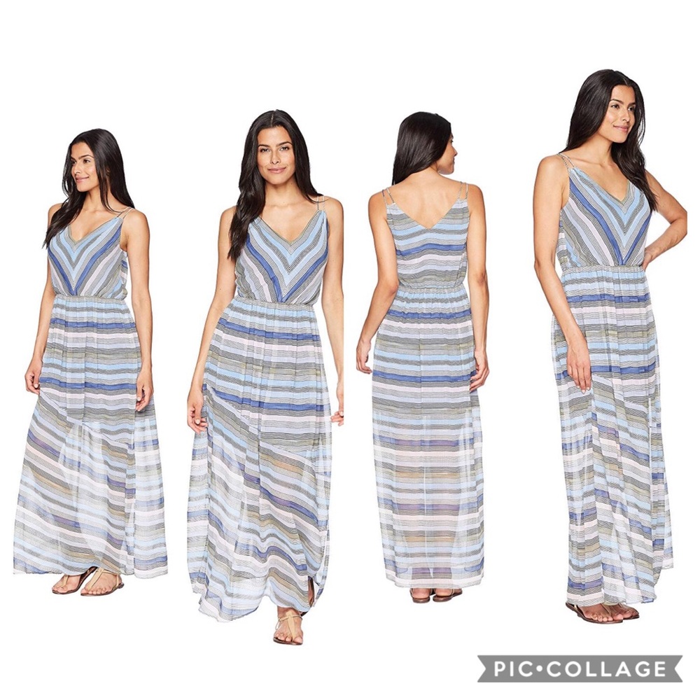 🆕 CeCe Jordan Sleeveless V-Neck Striped Maxi
